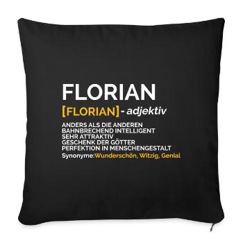 Florian - Sofakissenbezug 45 x 45 cm - Schwarz - Vorne