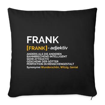 Frank - Sofakissenbezug 45 x 45 cm - Schwarz - Vorne
