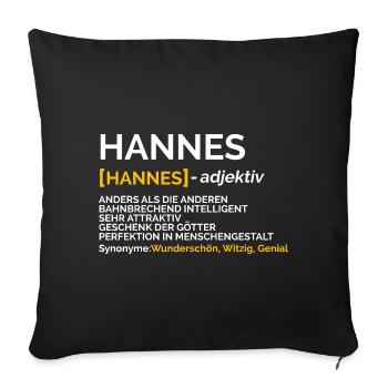 Hannes - Sofakissenbezug 45 x 45 cm - Schwarz - Vorne