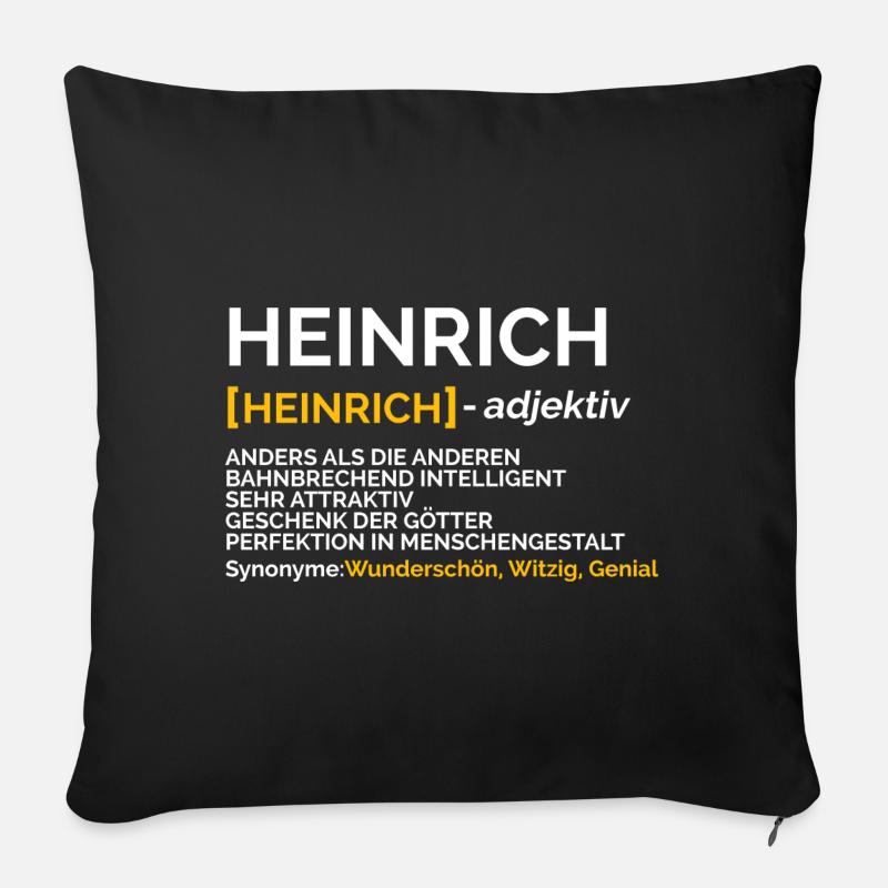 Heinrich - Sofakissenbezug 45 x 45 cm - Schwarz