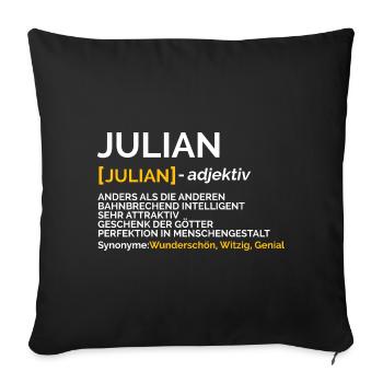 Julian - Sofakissenbezug 45 x 45 cm - Schwarz - Vorne