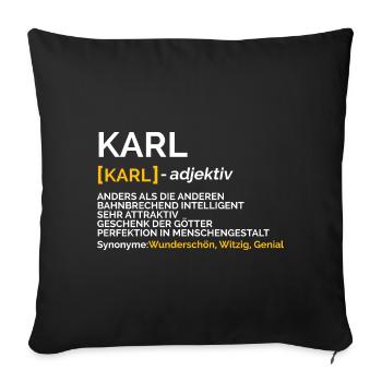 Karl - Sofakissenbezug 45 x 45 cm - Schwarz - Vorne