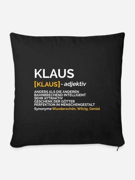 Klaus - Sofakissenbezug 45 x 45 cm - Schwarz