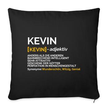 Kevin - Sofakissenbezug 45 x 45 cm - Schwarz - Vorne