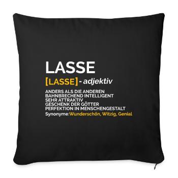 Lasse - Sofakissenbezug 45 x 45 cm - Schwarz - Vorne