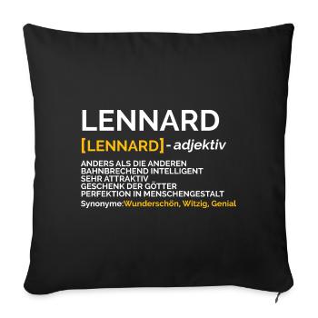 Lennard - Sofakissenbezug 45 x 45 cm - Schwarz - Vorne