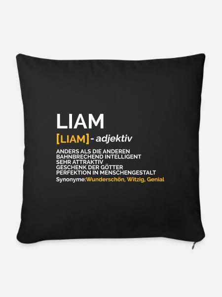 Liam - Sofakissenbezug 45 x 45 cm - Schwarz