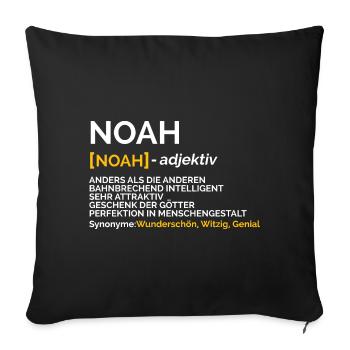 Noah - Sofakissenbezug 45 x 45 cm - Schwarz - Vorne