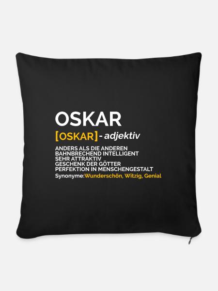 Oskar - Sofakissenbezug 45 x 45 cm - Schwarz