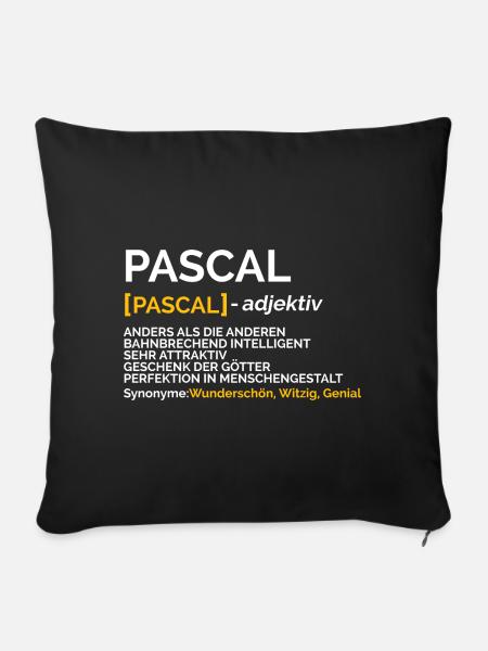Pascal - Sofakissenbezug 45 x 45 cm - Schwarz