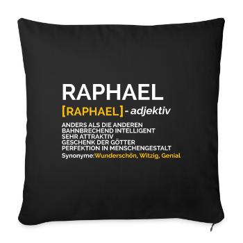 Raphael - Sofakissenbezug 45 x 45 cm - Schwarz - Vorne