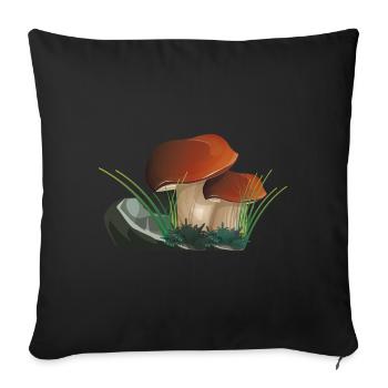 Boletus le roi des champignons - Housse de coussin décorative 45 x 45 cm - noir - Devant