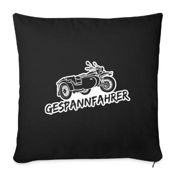 Gespannfahrer Ural Beiwagen Motorrad - Sofakissenbezug 45 x 45 cm - Schwarz - Vorne