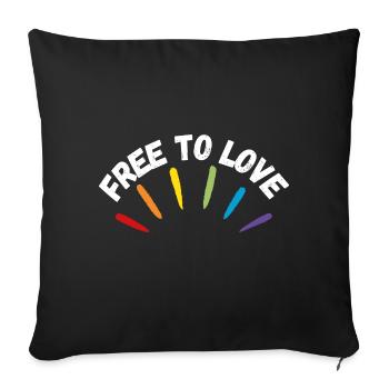 Free to Love Geschenk Regenbogen Geschenk - Sofa pillowcase 17,3'' x 17,3'' (45 x 45 cm) - black - Front