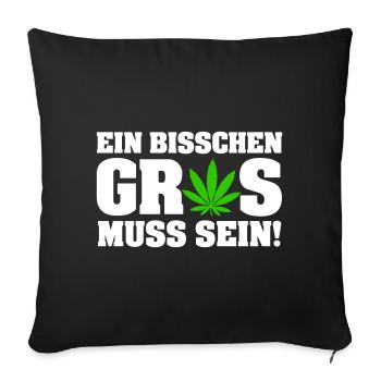 Ein bisschen Gras muss sein - Sofakissenbezug 45 x 45 cm - Schwarz - Vorne
