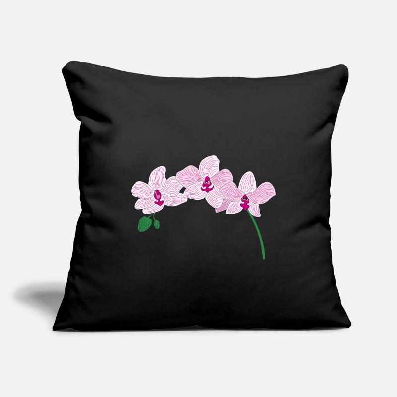 orchidée rose fleur Housse de coussin décorative 45 x 45 cm