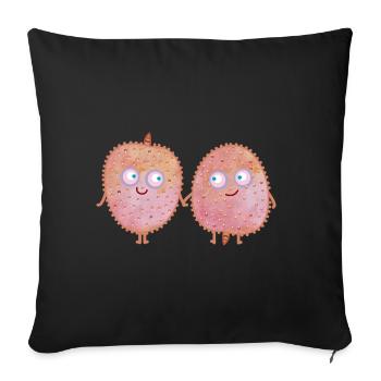litchi Amour - Housse de coussin décorative 45 x 45 cm - noir - Devant