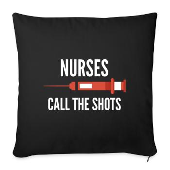 Les infirmières prennent les commandes - Housse de coussin décorative 45 x 45 cm - noir - Devant