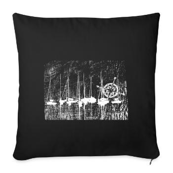 Marina Compass Seafarers Nautical Nautical - Sofa pillowcase 17,3'' x 17,3'' (45 x 45 cm) - black - Front