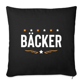Bäcker Beruf - Sofakissenbezug 45 x 45 cm - Schwarz - Vorne