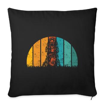Sussex Spaniel Dog Vintage Retro - Sofa pillowcase 17,3'' x 17,3'' (45 x 45 cm) - black - Front
