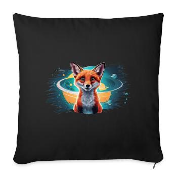 Fox - Illustration - Sofa pillowcase 17,3'' x 17,3'' (45 x 45 cm) - black - Front