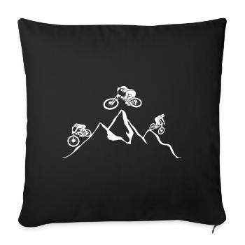 mtb mountain bike downhill biker bike gift - Sofa pillowcase 17,3'' x 17,3'' (45 x 45 cm) - black - Front
