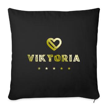 Viktoria Herz - Sofakissenbezug 45 x 45 cm - Schwarz - Vorne