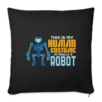 Roboter - Sofakissenbezug 45 x 45 cm - Schwarz - Vorne