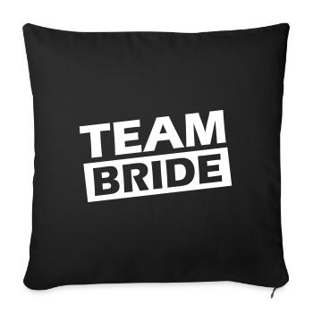 Devis de mariage de l’équipe de la mariée - Housse de coussin décorative 45 x 45 cm - noir - Devant