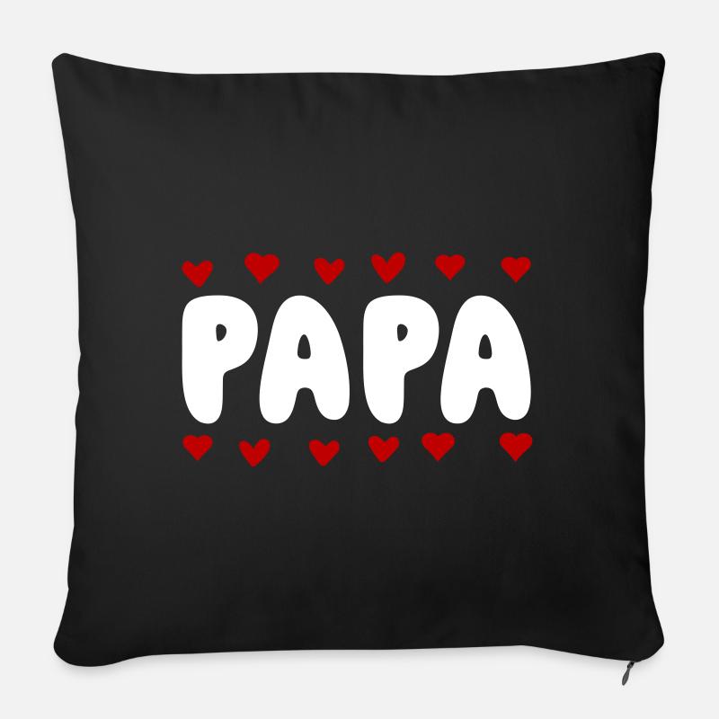 PAPÁ - Funda de cojín, 45 x 45 cm - negro