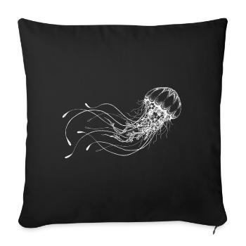 Jellyfish White Cnidarian - Sofa pillowcase 17,3'' x 17,3'' (45 x 45 cm) - black - Front