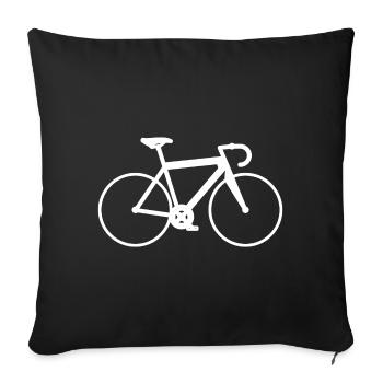 Triathlon vélo LOVE COEUR cadeau cycliste - Housse de coussin décorative 45 x 45 cm - noir - Devant