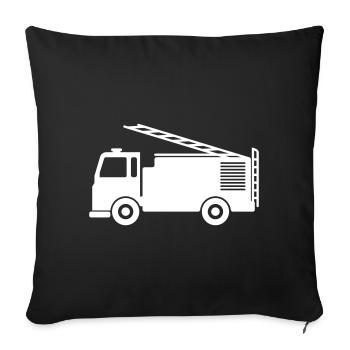 Voiture de pompiers - Housse de coussin décorative 45 x 45 cm - noir - Devant