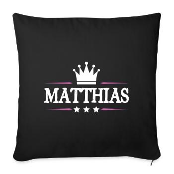 Matthias - Sofa pillowcase 17,3'' x 17,3'' (45 x 45 cm) - black - Front