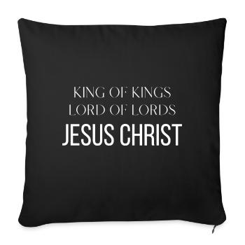 Roi des rois Seigneur des seigneurs Jésus-Christ Don - Housse de coussin décorative 45 x 45 cm - noir - Devant