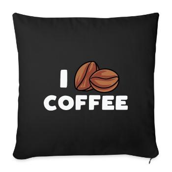 I Love Coffee - Sofakissenbezug 45 x 45 cm - Schwarz - Vorne