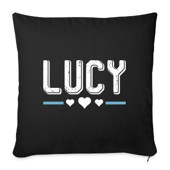 Lucy - Sofa pillowcase 17,3'' x 17,3'' (45 x 45 cm) - black - Front