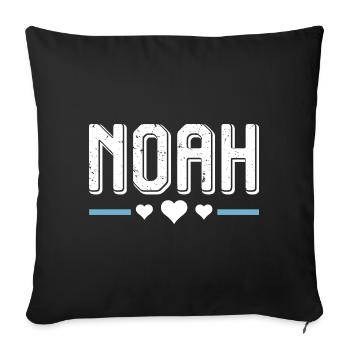 Noah - Sofa pillowcase 17,3'' x 17,3'' (45 x 45 cm) - black - Front