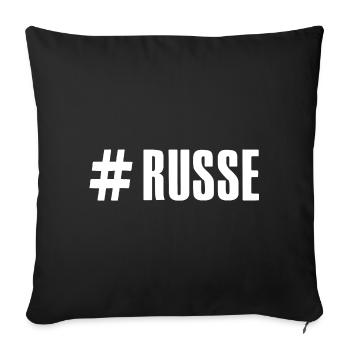 Ich bin Russe Spruch auf Russisch aus Russland - Sofakissenbezug 45 x 45 cm - Schwarz - Vorne