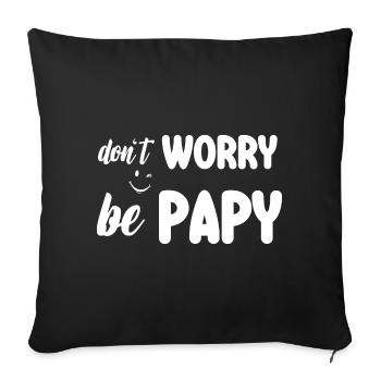 don't worry be papy - Housse de coussin décorative 45 x 45 cm - noir - Devant