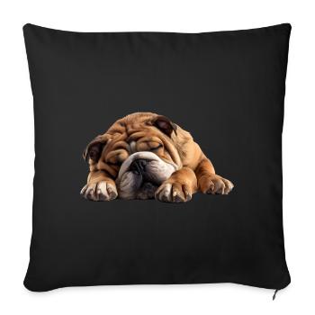 Bouledogue - Housse de coussin décorative 45 x 45 cm - noir - Devant