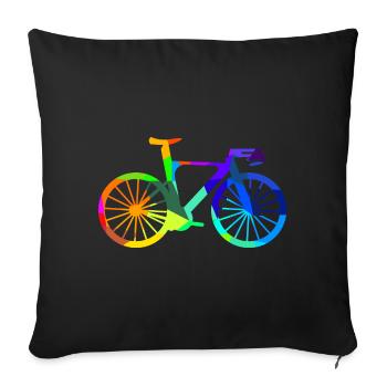 Road Bike Triathlon Rainbow Polygon Bike - Sofa pillowcase 17,3'' x 17,3'' (45 x 45 cm) - black - Front