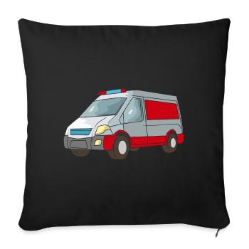 Ambulance Ambulance Ambulance ambulanciers ambulanciers ambulanciers - Housse de coussin décorative 45 x 45 cm - noir - Devant