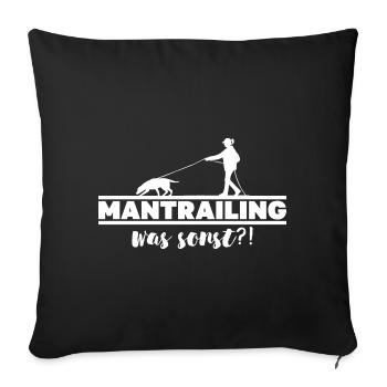 Mantrailing autre silhouette chien de recherche chiens - Housse de coussin décorative 45 x 45 cm - noir - Devant