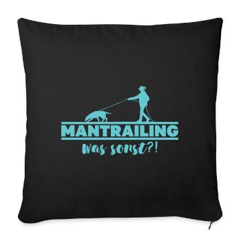 Mantrailing autre silhouette chien de recherche chiens - Housse de coussin décorative 45 x 45 cm - noir - Devant