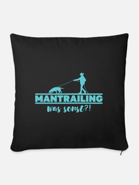 Mantrailing was sonst Silhouette Suchhund Hunde - Sofakissenbezug 45 x 45 cm - Schwarz