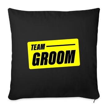 Mariage de l’équipe Groom Dicton - Housse de coussin décorative 45 x 45 cm - noir - Devant