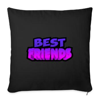 best friends | Best friends - Sofa pillowcase 17,3'' x 17,3'' (45 x 45 cm) - black - Front