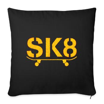 Skateboarding - Sofa pillowcase 17,3'' x 17,3'' (45 x 45 cm) - black - Front